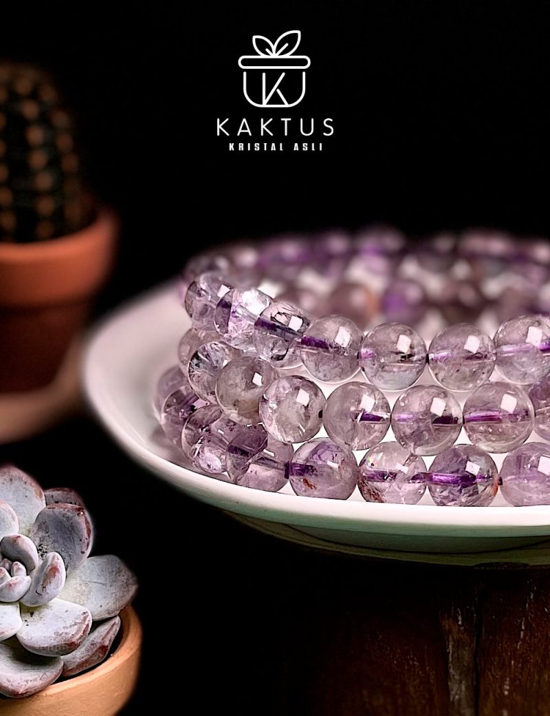 Snowflake Purple Azeztulite crystal bracelet Malaysia Crystal Shop