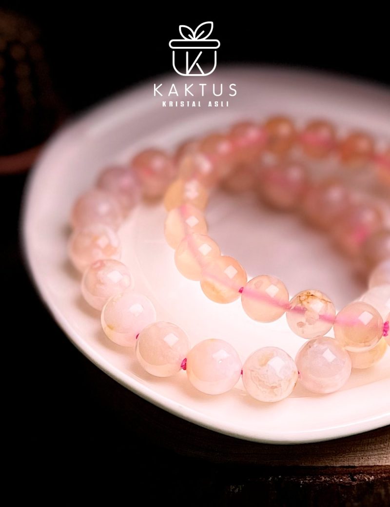 sakura agate crystal bracelet